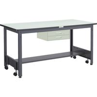 TRUSCO 中荷重作業台(500kg)CFW型 1500X900XH740 2段引出付 ダークグレー色 CFWP-1590F2 1台（直送品）