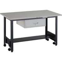 TRUSCO 中荷重作業台(500kg)CFW型 1200X750XH740 1段引出付 ダークグレー色 CFWS-1275F1 1台（直送品）