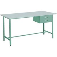TRUSCO 軽荷重立作業台(300kg)HAE型 1500X900XH900 2段引出付 グリーン色 HRAE-1509F2 1台（直送品）