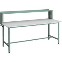 TRUSCO 軽荷重作業台(300kg)AE型 1500X750XH1044(全高) 上棚付 グリーン色 RAE-1500YURB 1台（直送品）