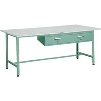 TRUSCO 軽荷重作業台(300kg)AE型 1500X750XH740 2列引出付 グリーン色 SAE-1500FL2 1台（直送品）