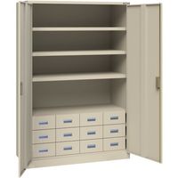 トラスコ中山 TRUSCO スーパーヘビーキャビネット 1200X650 3枚棚・引出小12個 SHC-603L12S 1台（直送品）