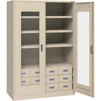 トラスコ中山 TRUSCO スーパーヘビーキャビネット 窓・引出小12個・キャスター付 SHC-603L12S-A 1台 585-6918（直送品）