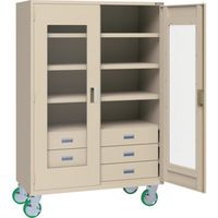 トラスコ中山 TRUSCO スーパーヘビーキャビネット 窓・引出大6個・キャスター付 SHC-603LC6L-A 1台 585-6932（直送品）