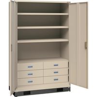 トラスコ中山 TRUSCO スーパーヘビーキャビネット 1200X600 引出6個 ベース付 SHC-603MB6L 1台 585-6930（直送品）