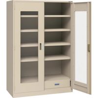 トラスコ中山 TRUSCO スーパーヘビーキャビネット 窓・4枚棚・引出大2個 SHC-604L2L-A 1台 585-6951（直送品）