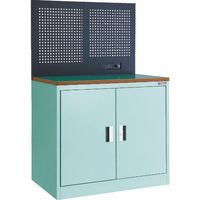 トラスコ中山 TRUSCO フリッパードアキャビネット 1010X650 天板・パンチングパネル付 グリーン色 FPB302TCP 1台（直送品）