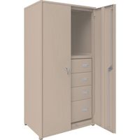 TRUSCO M2型軽中量棚棚 背板・側板・扉付 W860XD600 HM型浅型引出し3段+深型1段付 M2-6363-HM94-SGD（直送品）