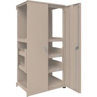 TRUSCO M3型中量棚 背板・扉付 W900XD595XH1800 HTM型スライド棚2段付 連結 M3-6363-HTM62-SDB（直送品）