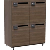 トラスコ中山 TRUSCO 木製パーソナルロッカー コンセント付 2列2段 4人用 ウォールナット WPL1290E-4-WN 1台（直送品）