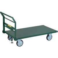 トラスコ中山 TRUSCO 鋼鉄製運搬車 ハンドル側自在車輪 1400X750 φ200プレス車 Lストッパー付 SH-1LCS 1台（直送品）