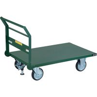 トラスコ中山 TRUSCO 鋼鉄製運搬車 ハンドル側自在車輪 1200X750 φ200プレス車 Lストッパー付 SH-1CS 1台（直送品）