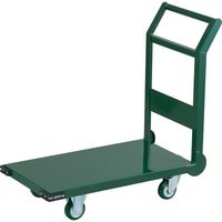 トラスコ中山 TRUSCO 鋼鉄製運搬車 ハンドル側自在車輪 800X450 φ100ウレタン車 緑 SH-3UC 1台 256-5614（直送品）