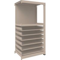 TRUSCO M3型中量棚 背板付 W900XD595XH1800 引出用スライド棚6段付 連結 M3-6363-SL6-SB 1台（直送品）