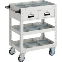 トラスコ中山 TRUSCO SR型ワゴン 600X400XH795 引出・仕切板付 W色 SR-FP3-W 1台 263-8978（直送品）