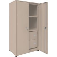 TRUSCO M3型中量棚 背板・側板・扉付 W900XD595 HM型深型引出し2段付 M3-6364-HM62-SGD 1台（直送品）