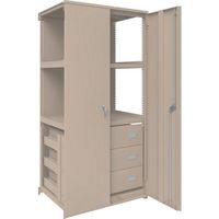 TRUSCO M2型軽中量棚棚 背板・扉付 W860XD600XH1800 HM型浅型引出し3段付 連結 M2-6364-HM63-SDB（直送品）