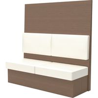 TRUSCO ミーティングベンチシングル H1500XW1500XD575木目ダークブラウン 生地レザーホワイト MBS54DBLW 1台（直送品）