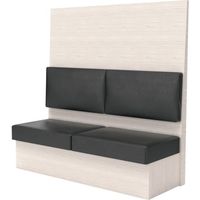 TRUSCO ミーティングベンチシングル H1500XW1800XD510木目ホワイト 生地レザーブラック MBS56WLBK 1台（直送品）