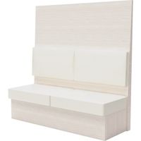 TRUSCO ミーティングベンチシングル H1500XW1800XD510木目ホワイト 生地レザーホワイト MBS56WLW 1台（直送品）