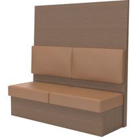 TRUSCO ミーティングベンチシングル H1800XW1500XD575木目タークブラウン 生地レザーブラウン MBS64DBLBR 1台（直送品）