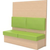 TRUSCO ミーティングベンチシングル H1800XW1500XD575木目ナチュラル 生地レザーグリーン MBS64NLGR 1台（直送品）