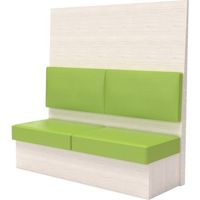 TRUSCO ミーティングベンチシングル H1800XW1500XD575木目ホワイト 生地レザーグリーン MBS64WLGR 1台（直送品）