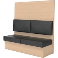 TRUSCO ミーティングベンチシングル H1800XW1800XD510木目ナチュラル 生地レザーブラック MBS66NLBK 1台（直送品）