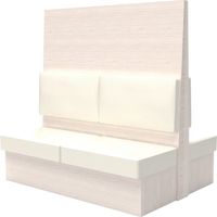 TRUSCO ミーティングベンチダブル H1500XW1500XD1150木目ホワイト 生地レザーホワイト MBW54WLW 1台（直送品）