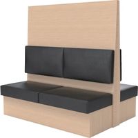 TRUSCO ミーティングベンチダブル H1800XW1500XD1150木目ナチュラル 生地レザーブラック MBW64NLBK 1台（直送品）