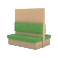 TRUSCO ミーティングベンチダブル H1800XW1500XD1150木目ナチュラル 生地レザーグリーン MBW64NLGR 1台（直送品）