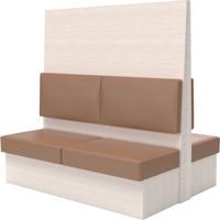 TRUSCO ミーティングベンチダブル H1800XW1800XD960木目ホワイト 生地レザーブラウン MBW66WLBR 1台（直送品）