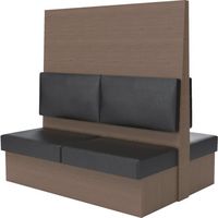 TRUSCO ミーティングベンチダブル H1800XW1800XD960木目タークブラウン 生地レザーブラック MBW66DBLBK 1台（直送品）