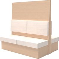 TRUSCO ミーティングベンチダブル H1800XW1800XD960木目ナチュラル 生地レザーホワイト MBW66NLW 1台（直送品）