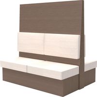 TRUSCO ミーティングベンチダブル H1800XW1800XD960木目タークブラウン 生地レザーホワイト MBW66DBLW 1台（直送品）