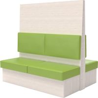 TRUSCO ミーティングベンチダブル H1800XW1800XD960木目ホワイト 生地レザーグリーン MBW66WLGR 1台（直送品）