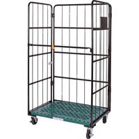 トラスコ中山 TRUSCO カゴ車 オリコン4個載せハイテナー1130X800X2000 樹脂底板 THTXJ8011.320C 1台（直送品）