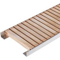 カネソウ 樹脂製グレーチング 直線敷設用(連結部固定タイプ) ウッド PG-13025-WOOD-CHOKUSEN 1枚 629-3710（直送品）