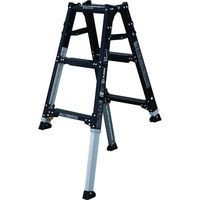 アルインコ 伸縮脚立(ステップ幅広) ブラックカラー 90cm 最大使用質量100kg PRW90BK 1台 651-0419（直送品）