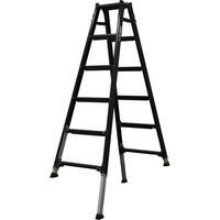 アルインコ 伸縮脚立(ステップ幅広) ブラックカラー 180cm 最大使用質量100kg PRW180BK 1台 651-0417（直送品）