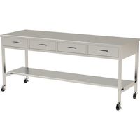 米澤器械工業 米澤 ステンレス作業台 片面引出付 間口900×奥行600×高さ800 SUS-900D2 1台 362-6844（直送品）