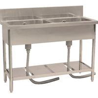 クラフトワーク ステンレス(SUS304)二槽シンク 2Sー186 5ー20ー20 W1800×D600×H850 5-1-518 1台（直送品）