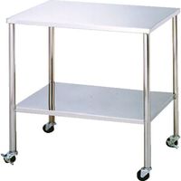 ステンレス(SUS304)ワゴン 上下フラット 5ー23ー5 50パイ導電キャスター付き W600×D450×H750 5-1-562 1台（直送品）