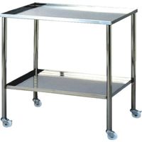 ステンレス(SUS304)パンチングワゴン 上下皿型 50パイ導電キャスター付き W600×D450×H800 5-1-676 1台（直送品）