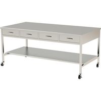 米澤器械工業 米澤 ステンレス作業台 両面引出付 間口1800×奥行900×高さ800 SUS-1800D8 1台 364-7635（直送品）