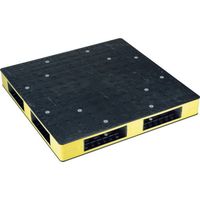 岐阜プラスチック工業 リス リサイクルパレット HBーR4・1111SCブラック/イエロー HBR41111SCBKY 1個（直送品）