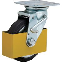 イノアック 中荷重用キャスターゴム車輪付タイプ 200径 自在金具ダブルストッパー付(安全カバー付き) GR200WJSC 1個（直送品）