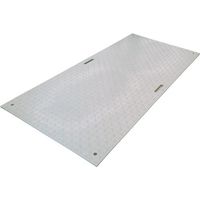 ウッドプラスチック 工事用敷板 Wボード 片面凸 カラー:灰 910mm×1820mm(持ち手2) B0918-15-GY-M2K4 1枚（直送品）