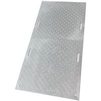 ウッドプラスチック 工事用敷板 Wボード 片面凸 カラー:灰 910mm×1820mm(持ち手4) B0918-15-GY-M4K4 1枚（直送品）