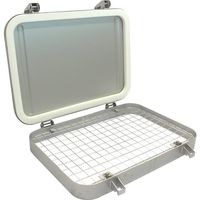 旭産業(点検窓) FREEPA Q3形耐蝕/網付ローラーキャッチ式(シリコンパッキン) AFP-Q3-GC-200D 1個 566-0208（直送品）